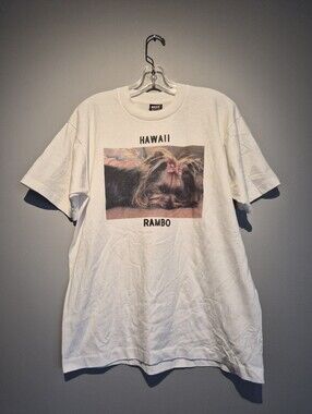 Vintage Hawaii Rambo White Graphic T-Shirt | Size Large